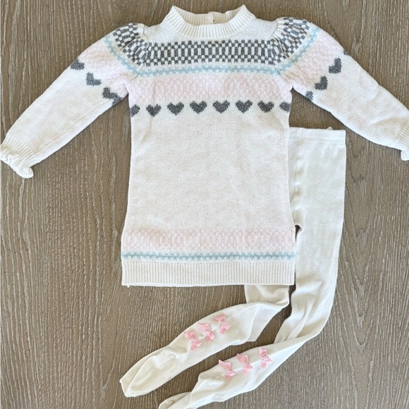 ワンピース Heart Fair Isle Knit Mini Dress M Heart Fair Isle Knit Mini Dress